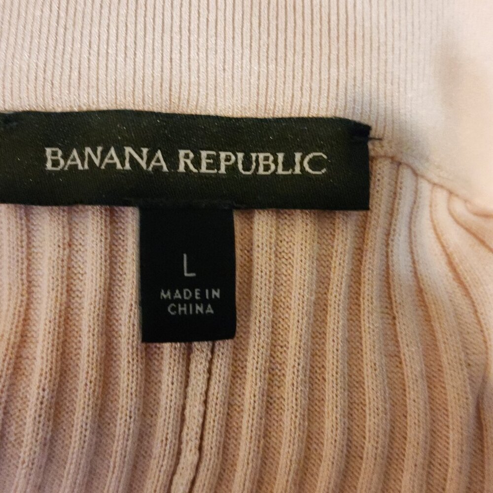 Banana Republic Ombré Pleated Sweater Midi Skirt Pink Women L Classic Casual Fun - Picture 3 of 12